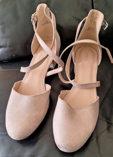 Ladies suede effect strap shoe - effect,