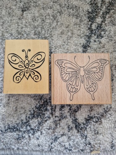 Wooden butterfly rubber - rubber, stamps