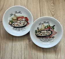 Two L'Hirondelle Paella Recipe French Porcelain Dishes X 2
