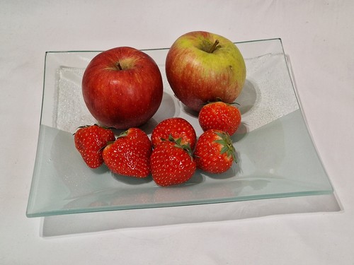 Square plate glass - square, dish