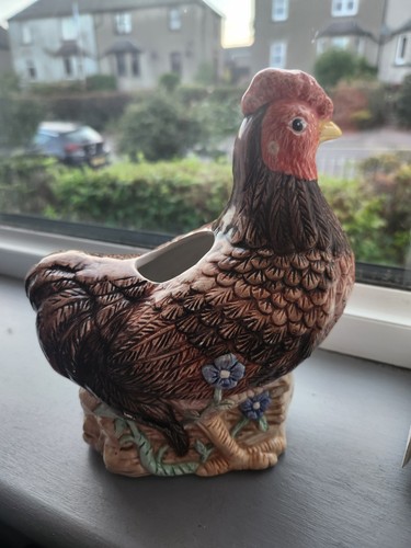 Vintage ceramic chicken - ceramic,