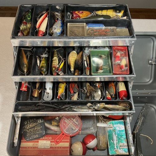 Vtg antique tackle box - vtg,