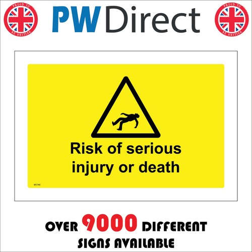 Sign risk serious injury - risk,
