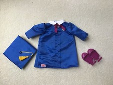 OUR GENERATION dolls school graduation outfit, dress hat and shoes
