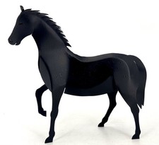 Black Metal Horse Sculpture