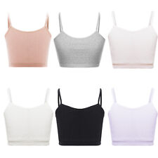 Kids Girls Training Bra Cotton Crop Top Cami Bralette Spaghetti Strap Undershirt