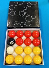 Red and Yellow 2-Inch Economy Pool Ball Set - Fits UK Home and Pub Style Tables.