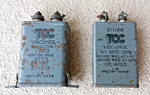 Tcc capacitors 1mfd and - tcc, 0.1mfd