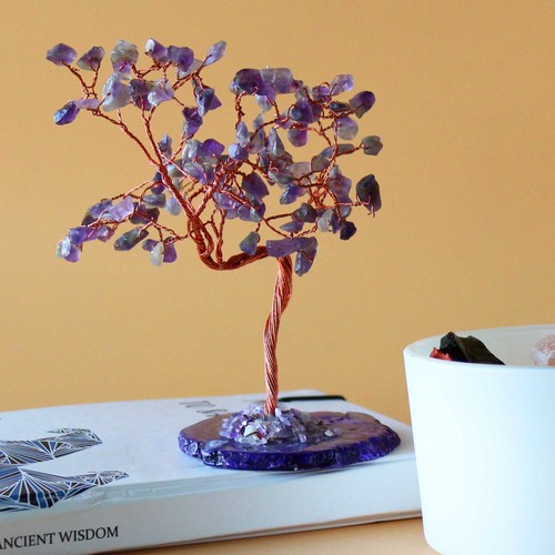 Large amethyst gemstone tree - gemstone,
