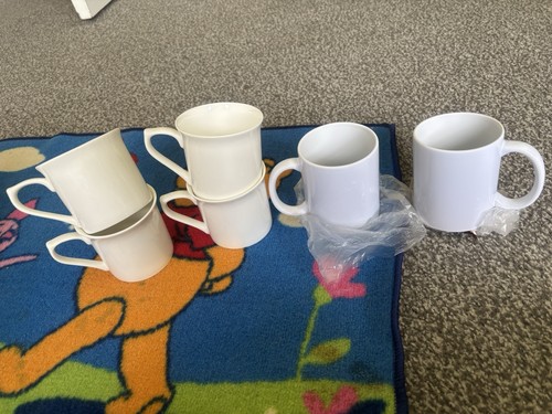 White plain mugs - 6x,