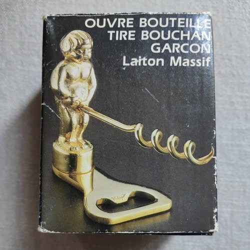 Vintage brass corkscrew - corkscrew, and
