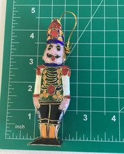 Vintage Cloisonne Nutcracker Prince Ornament Christmas Enamel Toy Soldier 