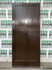 MEDIEVAL WOODEN FRONT DOOR EXTERNAL EXTERIOR STUDS FULL PANEL 1930s VINTAGE