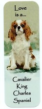 CAVALIER KING CHARLES SPANIEL SITTING DOG BOOKMARK IMAGE BOTH SIDES GREAT GIFT