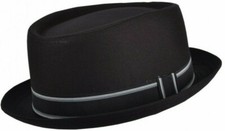 Cotton Look Hat Trilby Black