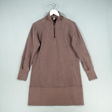 Lululemon Jumper Womens 4 Grey 1/4 Zip Longline Softreme Polyester Blend Top