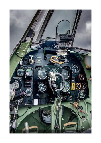 Spitfire cockpit and controls - and,