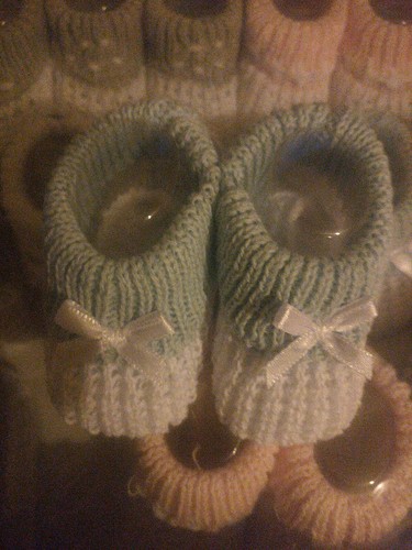 Knitted cotton baby - knitted, booties