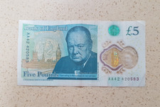 AA 42 £5 FIRST RUN UK Fìve Pound Bank Note Churchill 1st million FREE GIFT TAG