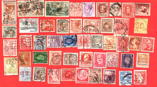 Worldwide perfin stamps - worldwide,