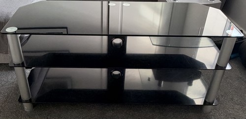 Black glass corner stand - glass,