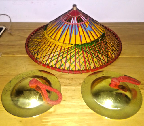 Small multi colour bamboo hat - multi,