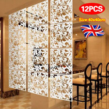 12Pcs White Hanging Room Divider PVC Panels Screen Partition Wall Living Room UK