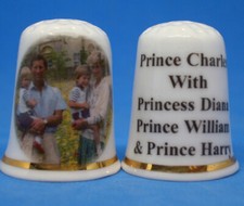 Birchcroft China Thimble --  Prince Charles & Diana with William & Harry