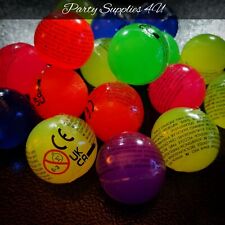4 x Neon Mix Bouncy Jet Balls Party/Bag/Fillers/Stocking/Favours/Toys/Kids/2.5cm
