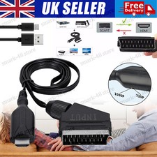 SCART to HDMI Converter Cable SCART > HDMI OLD DVD TO HD TV Video Adapter w/ USB