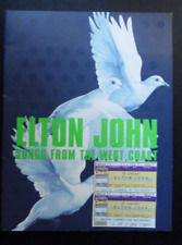 Elton John Songs From The West Coast Tour Programme With Tickets And Flyer