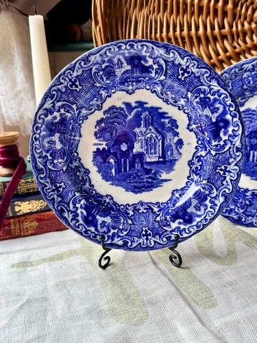 Antique abbey blue and white - "abbey",