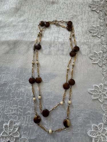 Vintage long beaded necklace - vintage,