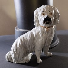 Antique Staffordshire Mantle Wally Dog Minature VERY RARE Maltese