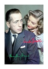 Humphrey Bogart & Lauren Becall A4 signed mounted photo poster Choice of frame