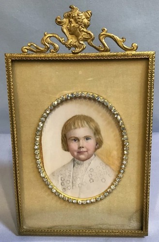 Antique hand painted miniature - hand,