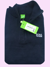 Hugo Boss Quater Zip Jumper. Navy Blue .