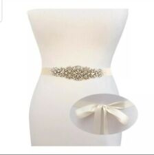 Bridal Crystal Pearls Wedding Dress Belt Sash Ribbon Belt Wedding Accessories