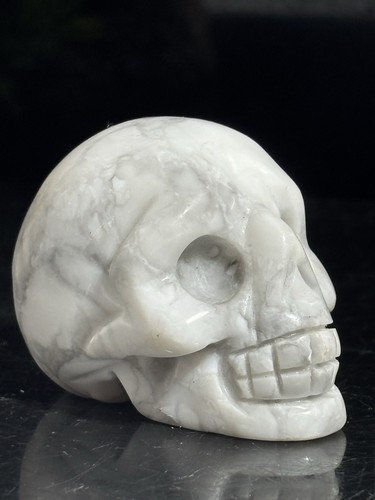 White howlite crystal skull - howlite,