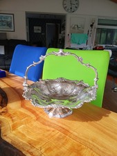 Antique James Dixon & Sons Sheffield Engraved Silver Plate Basket Bowl