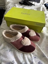 Hotter heart suede slippers - hotter,