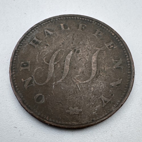 1821 helena halfpenny token - 1821,