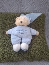 RARE VINTAGE MOTHERCARE MY BEDTIME BEAR BLUE PLUSH RETIRED COMFORTER HUG VGUC 