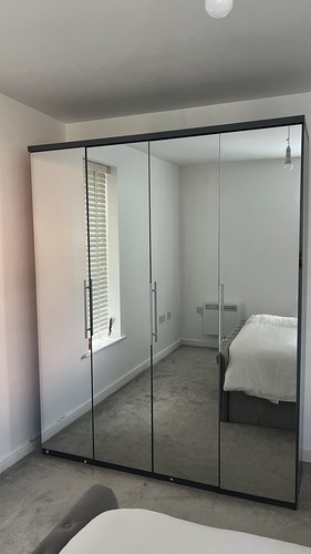 Grey freestanding wardrobe - grey,
