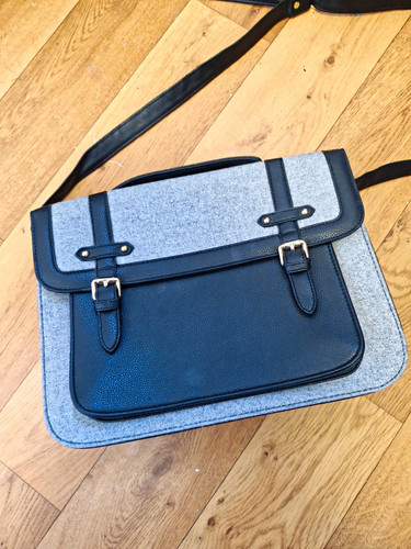 Grey felt black - felt, leather