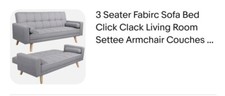 Seater fabirc sofa bed click - 3,