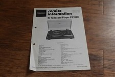 GRUNDIG PS 1020 Turntable Vintage Retro HiFi 4pg SERVICE INFORMATION Rare 1979