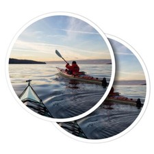 2x Vinyl Stickers Sea Kayak
