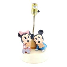 Walt Disney Baby Mickey Minnie Mouse Nursery Lamp Night Light Shade 1984 Vintage