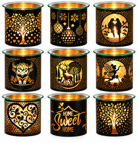 Tea light oil burner - light, glass